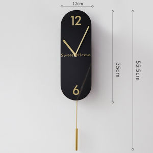 Minimalist Nordic Series Swing Wall Clock Hot Sale Fair-faced concrete Art Home Living Room Clock Simple Retro Creative INS Wall Decoration 35*55.5cm