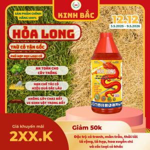 Dung dịch Hỏa Long chai 1000ml-Kinh Bắc-Quản lý nhiều loại cỏ dại: Cỏ chanh màn trầu thài lài cỏ gấu và nhiều loại cỏ khác thuốc không mùi an toàn hiệu quả