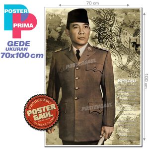 Poster Prima : PRESIDEN SOEKARNO #PT026 - ukuran 70 x 100 cm