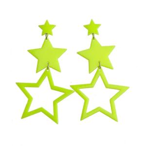 Punk Acrylic Geometric Long Earrings For Women Neon Color Big-Star Pendant Drop Earrings 2020 Fashion Party Gift