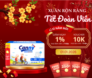 (GÓI LỚN 20 MIẾNG) Bỉm/Tã Quần Người Già Canny Siêu Thấm Bỉm Quần Người Già Kháng Khuẩn Tiết Kiệm Size ML