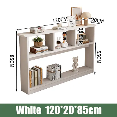 SUNNY Bed Shelf Bedroom Wooden Narrow Table Bedside Cabinet Table Multi layer Storage Shelf Long Side Table