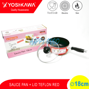 YOSHIKAWA 18CM 5 VARIAN SAUCE POT/PANCI/PENGGORENGAN TEFLON/MARBLE ANTI LENGKET