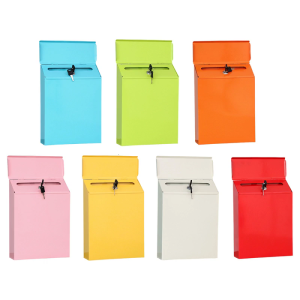 Hộp kim loại có thể khóa Treo Hộp Thư Cho an ninh ngoài trời sắt treo Hộp Thư Với Chìa Khóa Cổ Điển Phong Cách Sân Vườn Hiên Trang Trí