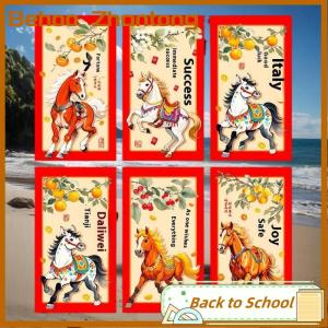 Behoo 6PCS 2026 Spring Festival Red Envelopes The Year Of Horse Red Packet Lucky Money Bless Pocket Chinese New Year Decoration