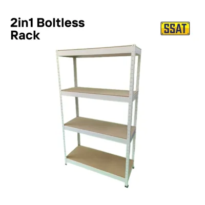 Adjustable 4 Tier Metal Boltless Rack Home kitchen Store Storage Rack Warehouse Rak Besi Serbaguna Bertingkat 铁架/置物架