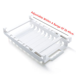 JustLiving Refrigerator Ziplock Bag Storage Rail Rack 9 Slot Hanging Storage Clip Sliding Rail Tray Retractable Fridge Drawer Storage Organizer for Fruits Vegetable Food Fresh-Keeping Zipper Bag Holder