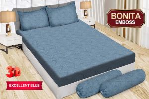 SPREI BONITA KARET POLOS/EMBOSS UK 180X200 - TERBARU