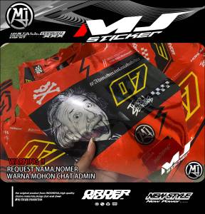 0040 decal sticker crf full body bahan crom merah candy bebas costum