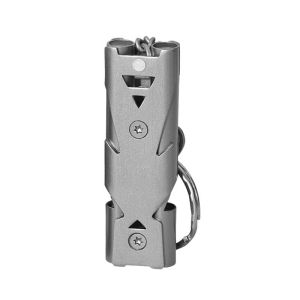 Emergency Whistles Survival Whistles Double Tube High Decibel Stainless Steel Whistle KeyChain for Camping Hiking