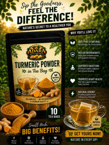 Turmeric Powder in Tea Bag - Natural Rich in Antioxidants Supports Digestion Promotes Heart Health Natural Energy - 10 Tea Bags - Small Herb Big Benefits
