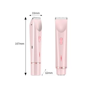 2 in 1 Bikini Trimmer for Women Painless Electric Razor Cordless Body Shaver for Trip Replaceable Lady Facial Razor