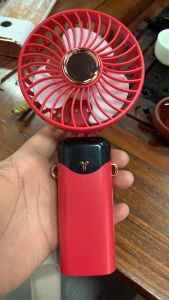 KEBIDU Mini Handheld USB Fan Foldable Portable Neck Hanging Fans 6 Speed Silent Rechargeable Fan with Phone Stand and Display Screen