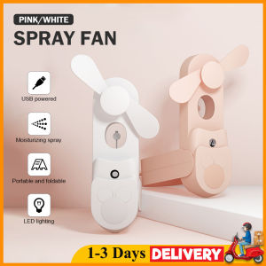 Mini Fan Portable Foldable Spray Fan Enduring Silent Folding USB Rechargeable Fan with Flashlight 2 Gears Adjustable Handheld Fan 手持迷你风扇