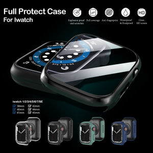 For Apple Watch Case 38mm 40mm 42mm 44mm 45mm 41mm 49mm Tempered Glass + Case Compatible with Apple Watch Case Built-in Tempered Glass Case for iWatch 8 6 SE 5 7 4 1 3 2 Series