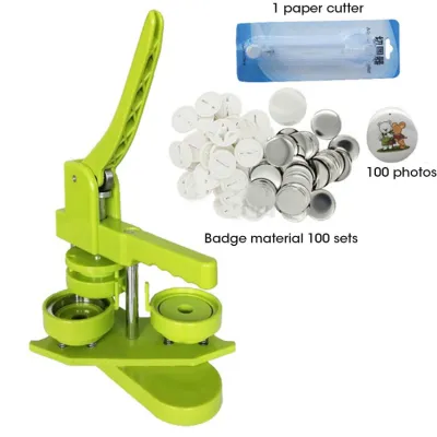 Button Badge Making Machine Different Size Molds 44mm Mold DIY Badge Pin Making Machine Kit with 100 Pieces Badge Accessories/Photo/Cutter