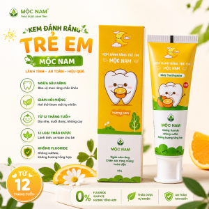 Kem Đánh Răng Trẻ Em Mộc Nam 45g Thảo Dược Không Fluoride Nuốt Được An Toàn Cho Bé