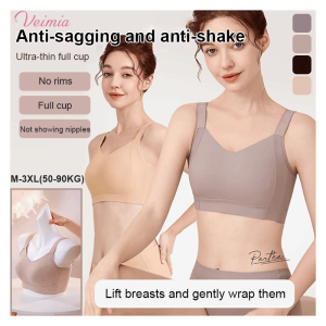Veimia Anti-sagging Support Armpit Bra Natural-looking Breast Push-up Seamless Intimates Large Breast No Steel Ring Sports Underwear Adjustable Full Cup