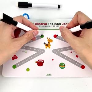 Childrens control pen erasable training card 1-3 levels exercise concentration hand eye coordination picture book puzzle toy