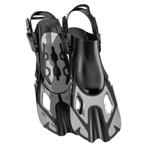 Snorkel Fins Swim Fins Adjustable Buckles Swimming Flippers Short Silicone Diving Shoes Open Heel Travel Size Beginners