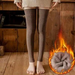 New Women Solid Color Leg Warmers Warm Knee High Socks Knitted Foot Cover Crochet Winter Thigh High Sock Boot Cuff Long Socks