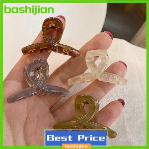 bashijian Elegant Small Jelly Shark Hair Clips Plastic Clear Geometric Hair Claws For Women Girl Ponytail Summer Headwear Hair Accessories