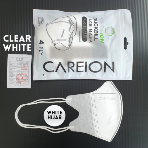 【CAREION】3D Duckbill Mask 4 Layer Earloop/Headloop /Hijab Face Mask 10pcs individual packing BFE>95% Disposable V mask