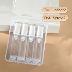DOOUR 3/4Pcs Clear Travel Refillable Bottle 5-15ML Empty Cosmetic Container with Storage Box Lotion Sprayer Bottle