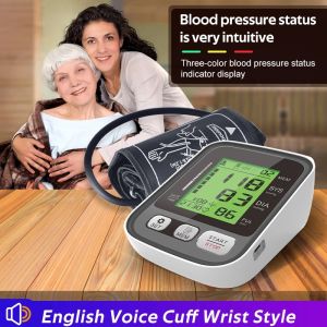 Blood Pressure Monitor Upper Arm Automatic Digital Monitor Heart Rate Pulse Digital LCD Voice broadcast Sphygmomanometer