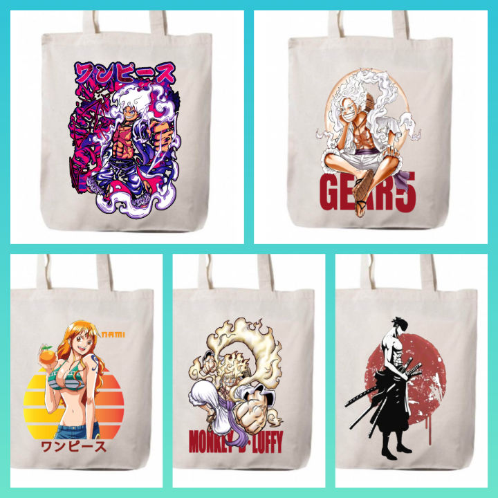 ONE PIECE TOTES One Piece Anime Canvas Totebags Monkey D Luffy Nami