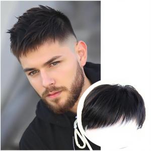 Wig Mens Short Hair Fake Inch Head Top Replacement Block Simulation Wig
