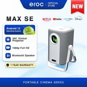 [NEW] Eroc Max SE Gimbal Projector Auto Focus 1080P Full HD 15000 Lumens Bluetooth Speaker Android 12 os