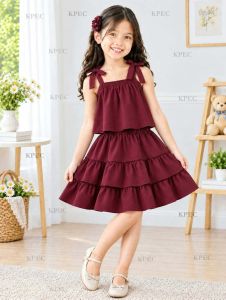 RRG Summer Casual Girl Teen Skirt with Bow and Top Set Terno - top and skirt - plain color - current trend - best seller top - super ganda - ganda ng quality - effortless easy to wear - simple - cute item - fabric from abroad - cotton fabric - timeles