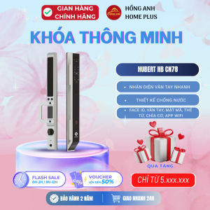 Khóa cửa nhôm thông minh Hubert HB CN78 Silver khóa vân tay cao cấp tích hợp Face ID.. hiện đại