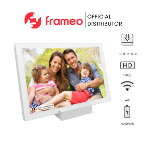 FRAMEO 10.1" WiFi Digital Picture Frame – Built-in Battery HD IPS Touch Screen 32GB Storage Auto-Rotate via Frameo