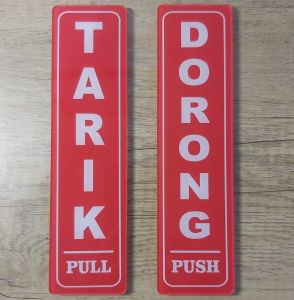 A01 - Acrylic Sign Stiker Akrilik Tarik Dorong Premium Tahan Air Termurah dan Bisa Custom