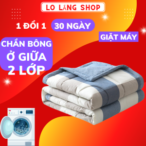 Chăn mền cotton chần bông dùng 2 mặt chăn đắp thoáng mát 1.6x2m cao cấp