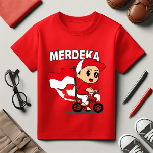 Baju Kaos Distro Anak Edisi Kemerdekaan Indonesia 17 Agustus Ke 80 Karakter Anomali 1 - 10 Tahun