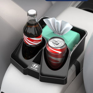 Car Armrest Box Storage Box Multi-Functional Tissue Box Water Cup Storage Rack Suitable For Hyundai Accent Trajet Sonata Getz Verna i30 Tucson Elantra IX25 IX30 IX45 Creta 
