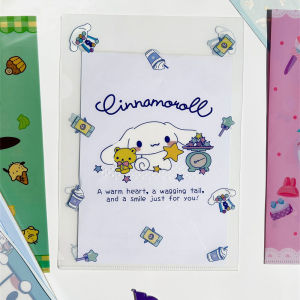 Oneapplepie [Ready Stock/COD] 1Pcs Cartoon L-shaped File Folder Documents Paper Cute Kuromi Melody Cinnamoroll A4 Paper Sheets Waterproof Non-slip Document Holder School Supplies