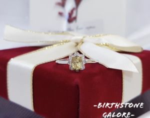 Natural Fancy Color Sapphire Birthstone S925 adjustable silver ring/Yellow color sapphire ring/Gemstone/birthstone/cincin kuning sapphire/黄色蓝宝石 S925镶嵌活口戒指