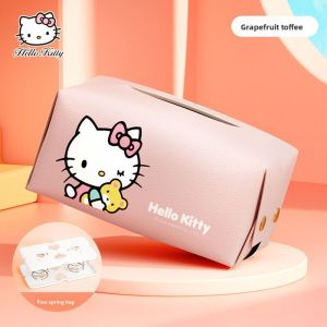 Sanrio Hello Kitty Car Tissue Box Holder PU Leather Sun Visor Seat Back Hanging Dispenser LFB168