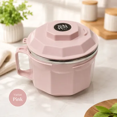 Mangkok Cangkir sup Anti Tumpah Portable Bowl Stainless LB38