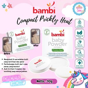 Bambi Baby Compact Powder 40grPrickly Heat Bedak Padat Atasi Biang Keringat Atasi Gatal & Ruam