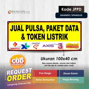 Spanduk Banner Jual Pulsa Paket Data Dan Token Listrik Kode Jppd Kuning