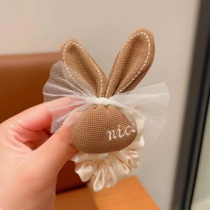 Ikat Rambut Anak Model Bunga Pita Kelinci Tali Cokelat Kuncir Korea Aksesoris Fashion