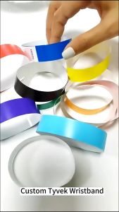 100pcs Waterproof Disposable Bracelet colorful Paper band Wristband Tyvek Paper Wrist Bands PAZU