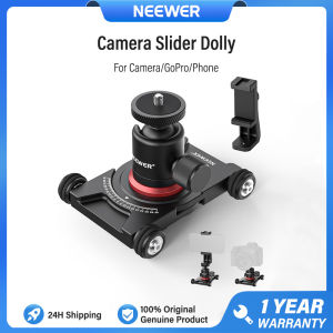 NEEWER SD001 Camera Phone Table Slider Dolly with Ball Head & Phone Clamp for DSLR Camera Video Camcorder GoPro Smartphone
