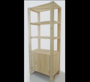 Multi-layer solid wood Wooden Rack with cabinet / drawers