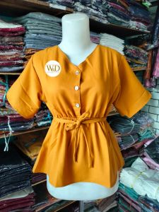 BAJU POLOS BLOUSE WANITA POLOS PENDEK TALI PINGGANG